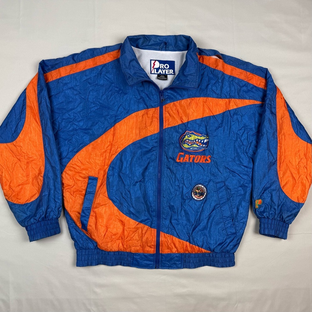 Vtg Pro Player Florida Gators Mens Windbreaker Jacket Small 90s Color Block C1